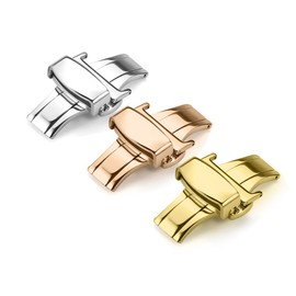 iStrap Stainless Steel Deployment Clasp Buckle Fasten Gold Black Silver Rose Gold Watchband Clasp 16mm 18mm 20mm 22mm