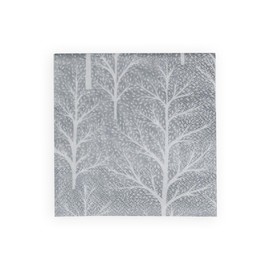 Winter Trees Silver & White Cocktail Napkins - 20 Per Package - 2 Units