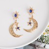 Moon Sun Star Earrings for Women Dainty Long 14K Gold