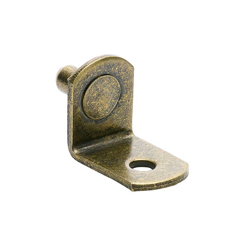 1/4" Bracket Style Cabinet Shelf Support Pegs w/Hole - Antique