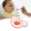 Crab Suction Plate with Suction Cup Base Silicone Divided Plate