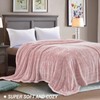 Exclusivo Mezcla Plush Fuzzy Fleece Bed Blanket King Size, Super