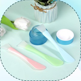 4 Pcs Face Mask Brush, Mask Applicator Tools, Beauty Spatula Soft Silicone Double Head Facial Makeup Brush for Facial Mud, Clay, Apply Cream for All Skin Types Including Sensitive Skin, 4 Colors