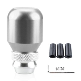 BDZMC Car Telescopic Gear Shift Knob, Aluminum Alloy Car Manual Shift Knob with 3 Threaded Adapters, Adjustable Car Gear Lever Stick Shifter Handle, Car Interior Accessories for Most Vehicle (Silver)