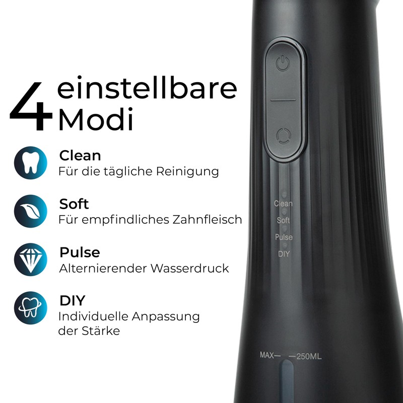 KLAMER Water Flosser with 2 Attachments for Effective Cleaning of
