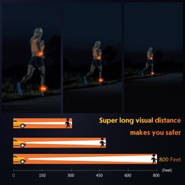 Simket Reflective LED Armband Rechargeable for Running(2 Pack), Running Lights for Runners, Running Lights, High Visibility Reflective Running Gear Adjustable Light Up Arm Bands for Men Women Kids