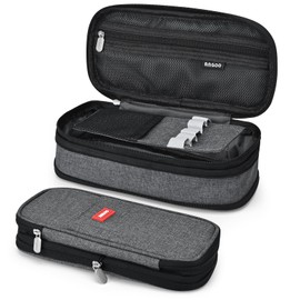 Coolzon Large Pencil Case, Expandable Pencil Case Girls Teenagers with Large Capacity, Pencil Case for Children, Boys, Students, Adults, Pencil Case Girls, darkgray, Carrierbagcase