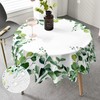 Round Tablecloth 150cm Floral Wipeable Tablecloths Polyester Wipe Clean Table