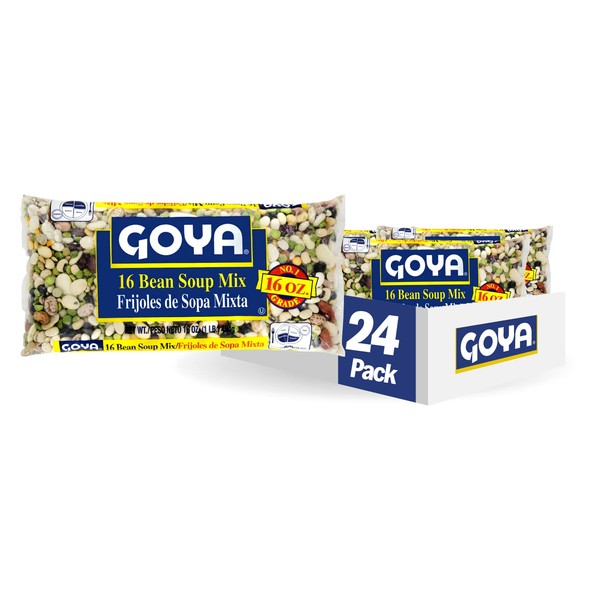 Goya Foods 16 Bean Soup Mix, Dry, 16 Ounce (Pack of 24)