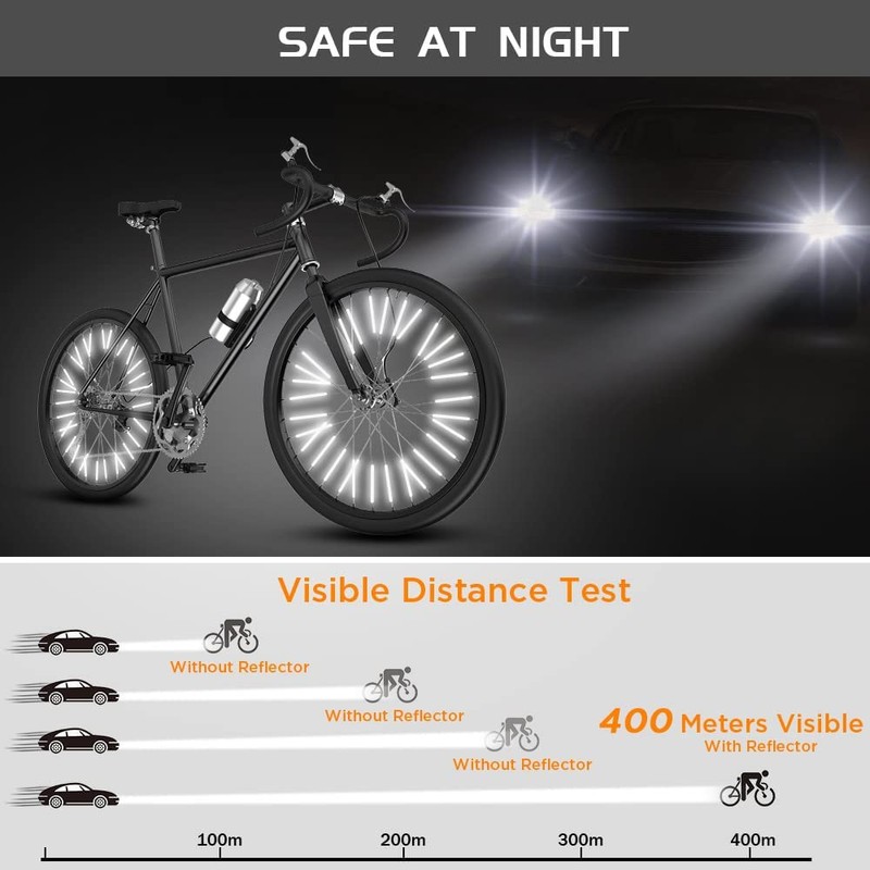 Cycling Reflectors, 96Pcs Bike Wheel Spoke Reflectors, Universal Bicycle Reflective