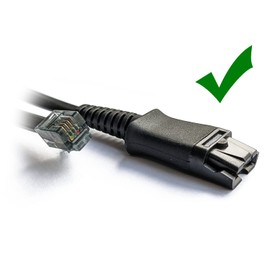Project Telecom U10P Standard Connection Lead – QD to RJ11 Cable – Compatible with Plantronics Corded Headsets – Direct Connect Adapter for Desk Phones