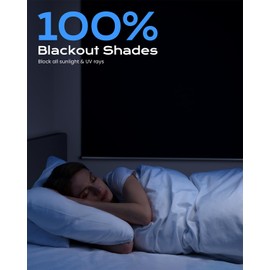 OTUOER 100% Blackout Portable Roller Shades with Magnetic Buckle, No Tools No Drill Cordless Blackout Blinds for Windows, Thermal Insulated Black out Curtains for Bedroom, Travel(37" W x 64" H, Black)