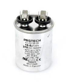 43-100509-43 -Rheem OEM Round Replacement Run Capacitor 15 UF/MFD 370 Volt