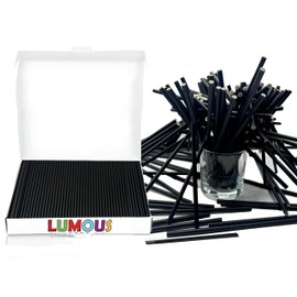 GILORRA Paper Straws, Paper Drinking Straws Bio-Degradable Drinking Paper Straws Wedding Party, Party Straws, Restaurant, Juice Drinking Straws (Balck 15O)