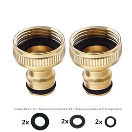 Topways® 3/4-Inch BSP Brass Garden Hose Tap Connector Female Threaded Faucet Adapter 2 Pack
