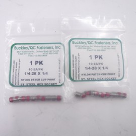 Buckley/QC Fasteners, Inc. 20 Pack Hex Socket Nylon Patch Cup Set Screw 1/4-28 x 1/4" Stainless Steel