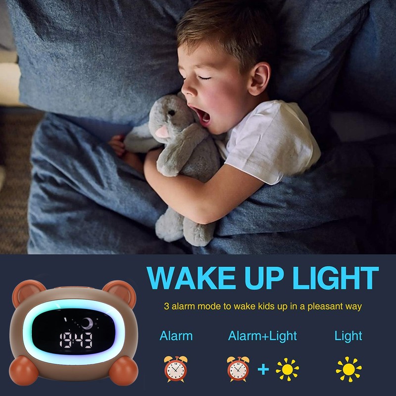 Kids Wake Clock Cartoon Kids Sleep Training Clock with Night