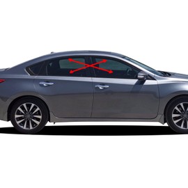 Window Trim Chrome Delete Blackout Precut Vinyl Wrap Overlay Kit Compatible with Nissan Altima 2013-2018 - Matte Black