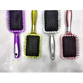 KIRA Rectangular Cushion Paddle Hair Brush Large Paddle Cushion Hair Brush for Blow-Drying & Detangling - Comfortable Styling, Straightening & Smoothing (silver)