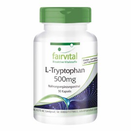 L Tryptophan 500mg – 90 Capsules – Essential Amino Acid – Good Night's Sleep and Emotionelle Stability