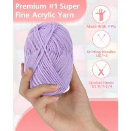 Coopay Wolle zum Häkeln, 12 Farben Wolle zum Stricken für Anfänger, 25g Bunt Amigurumi Wolle, Geeignet für Häkelnadel 2-4mm, Häkelgarn für Häkeln Stricken und Handwerk, Gutes Gift für Stricker&Häkler