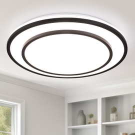 Wheatronic 20" LED Flush Mount Ceiling Light Fixture Dimmable, Black Fixture Ceiling Mount 36W,Modern Close to Ceiling Light 5CCT for Living Room,Kitchen,Bedroom