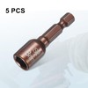 sourcing map 5pcs Magnetic Nut Driver 8mm Hex Drive Socket