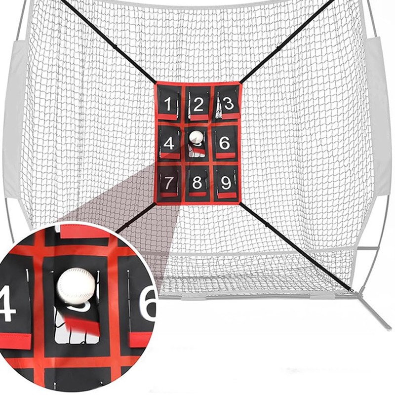 Waterproof Adjustable Baseball Strike Zone Target Net,Numbered Pitching Target,27.56x19.29in Numbered