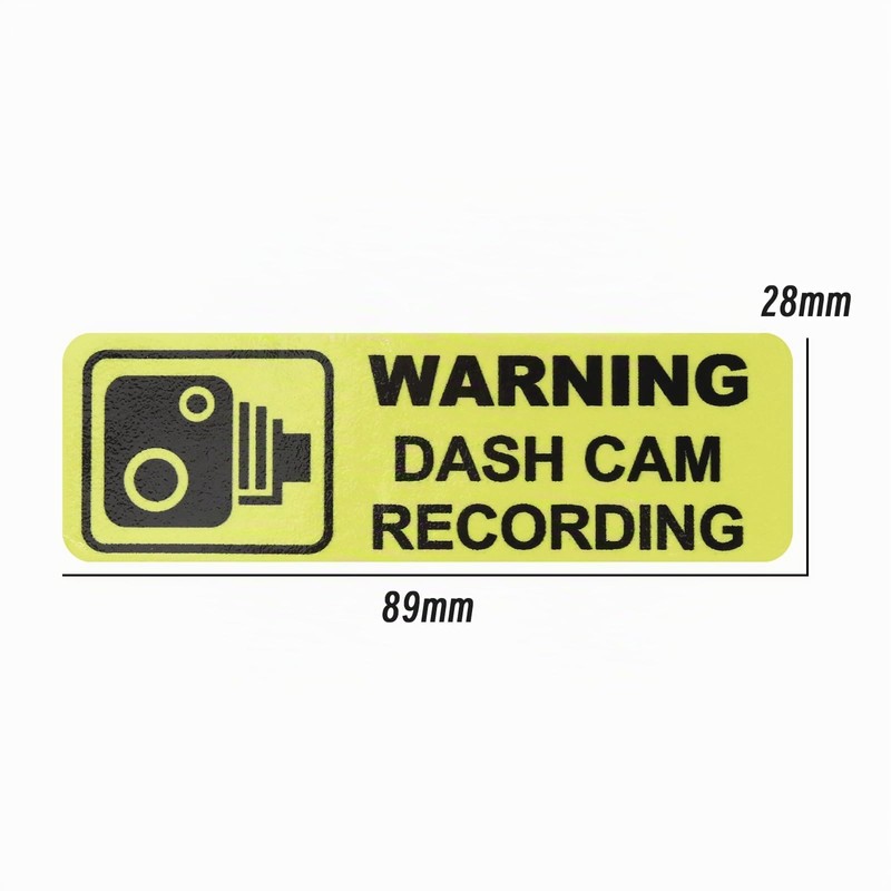 ECSiNG 10 x PVC Dash Cam Warning Stickers 89x28mm Car