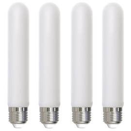 Diodesy- T9 LED Frosted Tube Light Bulb 7.5 Inch Pack of 4 5W (40W Equivalent) Dimmable 2700K Warm White 350 Lumen E26 Medium Base Tubular Filament Glass for Pendant Chandeliers Wall Sconce UL Listed