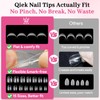 Qiek Short Oval Fake Nail Tips - 15 Sizes 240