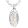 US Jewels Men's 925 Sterling Silver 32mm Saint Christopher Oval Pendant 3.7mm Curb Chain Necklace, 20in