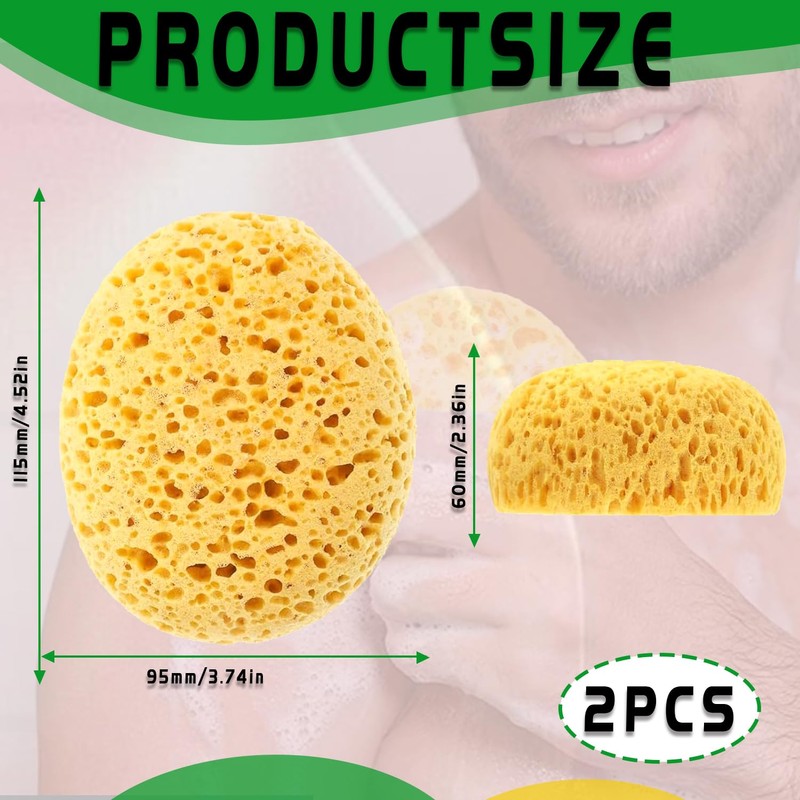 2 Pack Large Soft Honeycomb Bath Sponges – Body Scrubber