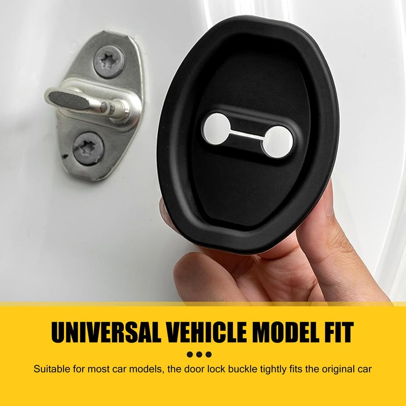 Door Lock Strike Protector, Silicone Silent Shock Absorption Lock Accessories,