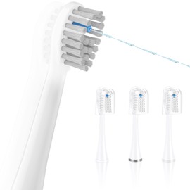 Flossing Toothbrush Head Replacement, 3 Count, Compatible with Water-pik Sonic Fusion / 2.0 SF-01, SF-02, SF03 & SF-04 (White, Compact(3Packs))