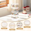 MODOWEY 4 Tier Rotating Earring Holder Organizer, Adjustable Metal &
