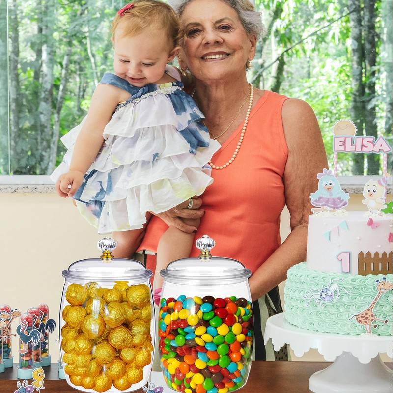 GOCCXL Plastic Candy Jars 4 Pack Candy and Cookie Jar