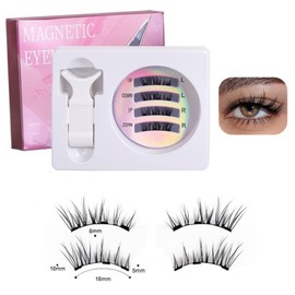 2 Paar Magnetische Wimpern, Wiederverwendbar Magnetwimpern Kit, Wasserfest Magnetic Lashes, Magnet Lashes Set mit Applikator, Kein Eyeliner Erforderlich, Magnet Wimpern Natürlicher Look (A)
