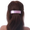 Light Pink Floral Plastic Barrette Hair Clip Grip - 10cm