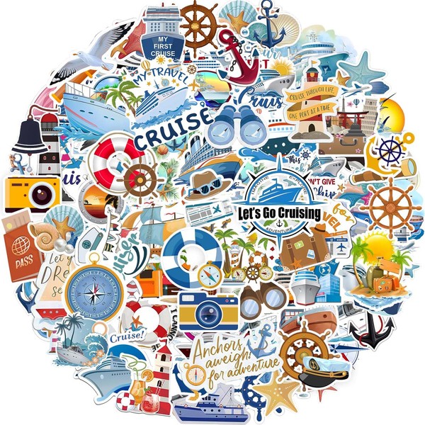 100 PCS Cruise Travel Stickers, Nautical Stickers, Travel Stickers for