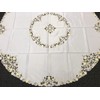 Elegantlinen 72x72" Round Embroidered Fabric Embroidery Tablecloth Napkins Elegant Washable