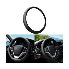Mandark Car Steering Wheel Cover, Elastic Stretch Breathable Anti-Slip Microfiber Leather Auto Steering Wheel Protector, Soft Vehicle Interior Decor Accessories, Universal for RV, SUV, Truck (Black)