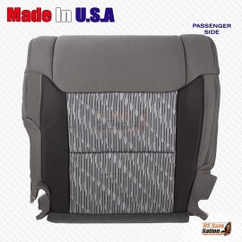 US Auto Nation 832-790-4949 2014 to 2021 Fits Toyota Tundra Driver Passenger Cloth Seat Cover In Gray/Black - Passenger Bottom
