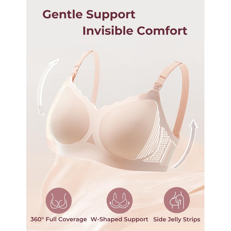 momcozy 4-in-1 Nursing Bra - Breathable Multifunctional Bra with Cooling