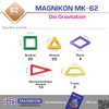 MAGNIKON Magnetic Building Blocks, Gravitation, 62 Pieces, Children's Toy from