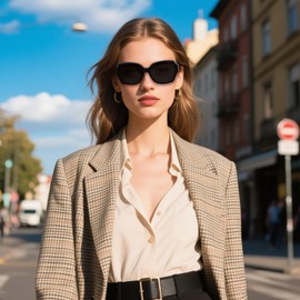 [Uacllcau] オーバーサングラス 偏光 - UV400 紫外線カット 眼鏡の上からサングラス レディース メンズ 兼用 大きめ