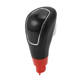 TUCKBOLD Automatic Manual Gear Shifter Knob for Ford Kuga | Front Automotive Gearbox Stick Shifter Lever Knob Black Silver Tone Plastic Faux Leather 1 Pcs