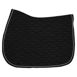 Schneiders Deluxe Quilted Contoured All Purpose Horse Saddle Pad | Wave Quilting & Wither Relief | 8mm Cushioning | Cotton/Poly Blend for Comfort & Style | Color Black
