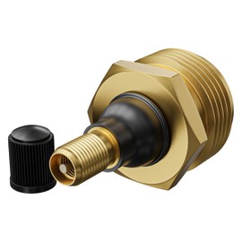 RV Water Blow Out Plug Adapter for Winterization 3/4” GHT Male Connector to Schrader Valve to Blow Out RV, Trailer, Campers, Motorhomes, and Travel Trailers Water Lines (1)