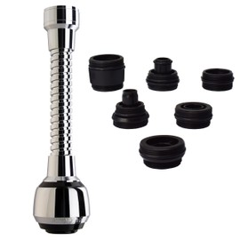 Milady | Two Function Tap Aerator/Shower Flow with Chromed Brass Flexible Hose | Black/Chromed tap Sprayer | Water Saving, Fits in Mins | Italian Made